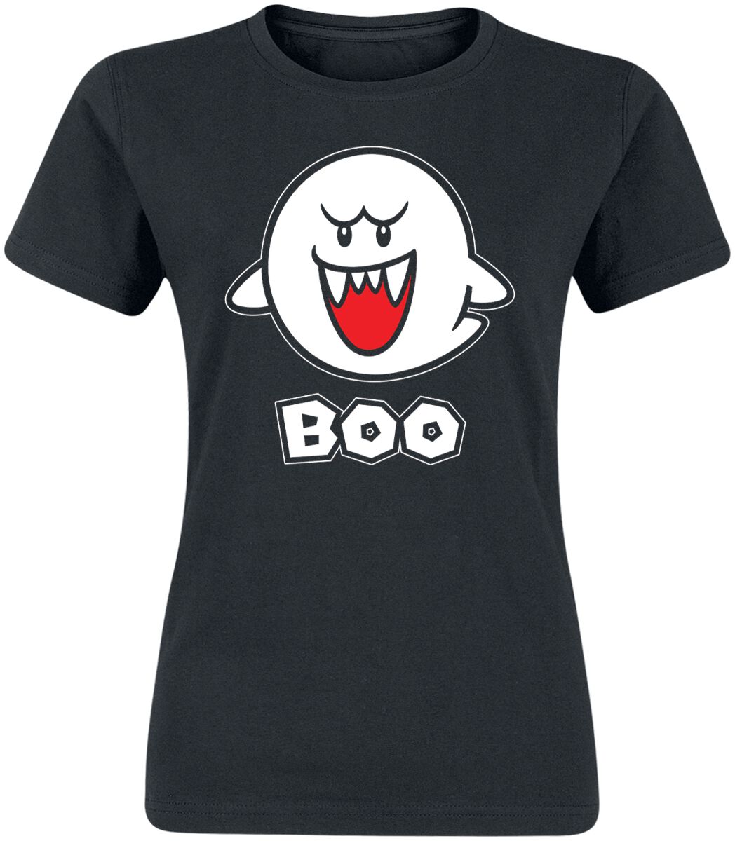 T-Shirt Manches courtes Gaming de Super Mario - Boo - S à XXL - pour Femme - noir