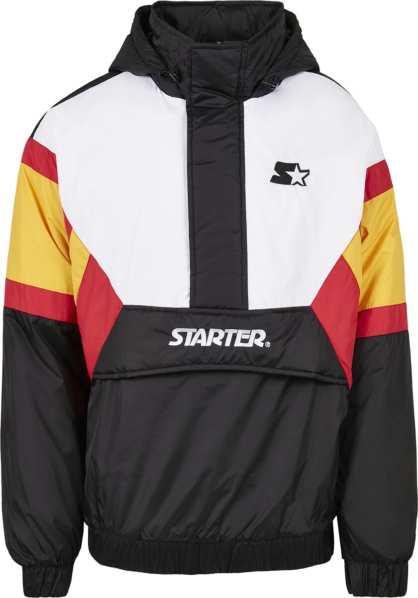 Starter Color Block Half Zip Retro Jacket Windbreaker black white yellow