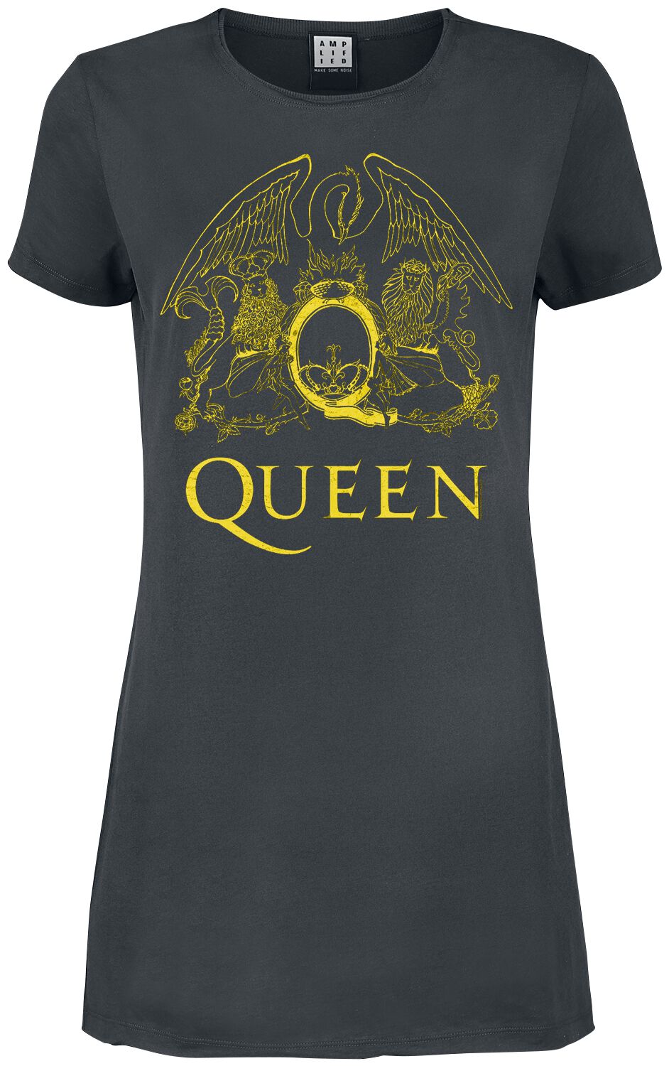 Image of Queen Amplified Collection - Yellow Crest Kleid charcoal