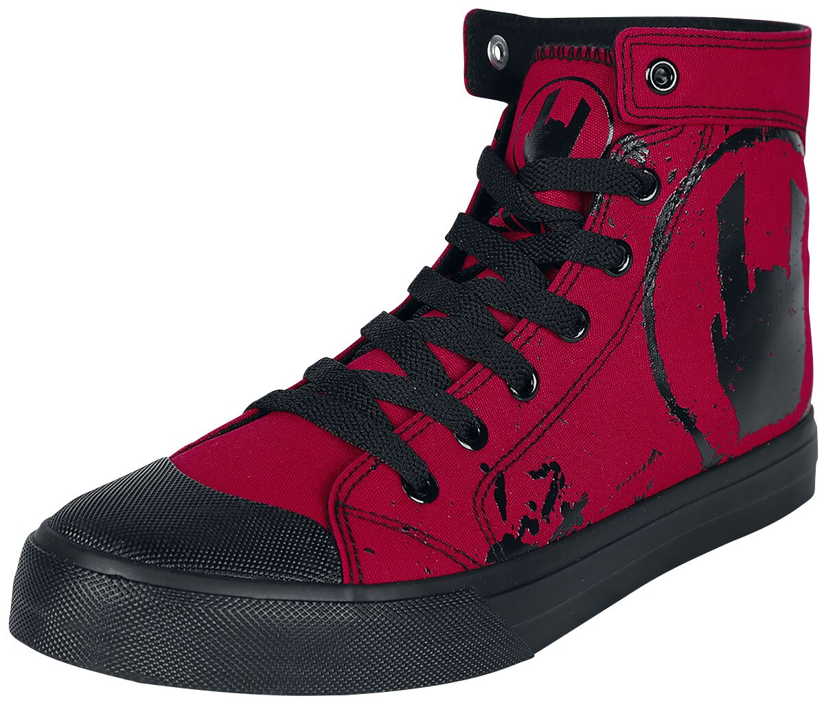 EMP Basic Collection Sneaker high - Rote Sneaker mit Rockhand-Print - EU37 bis EU39 - Größe EU37 - rot