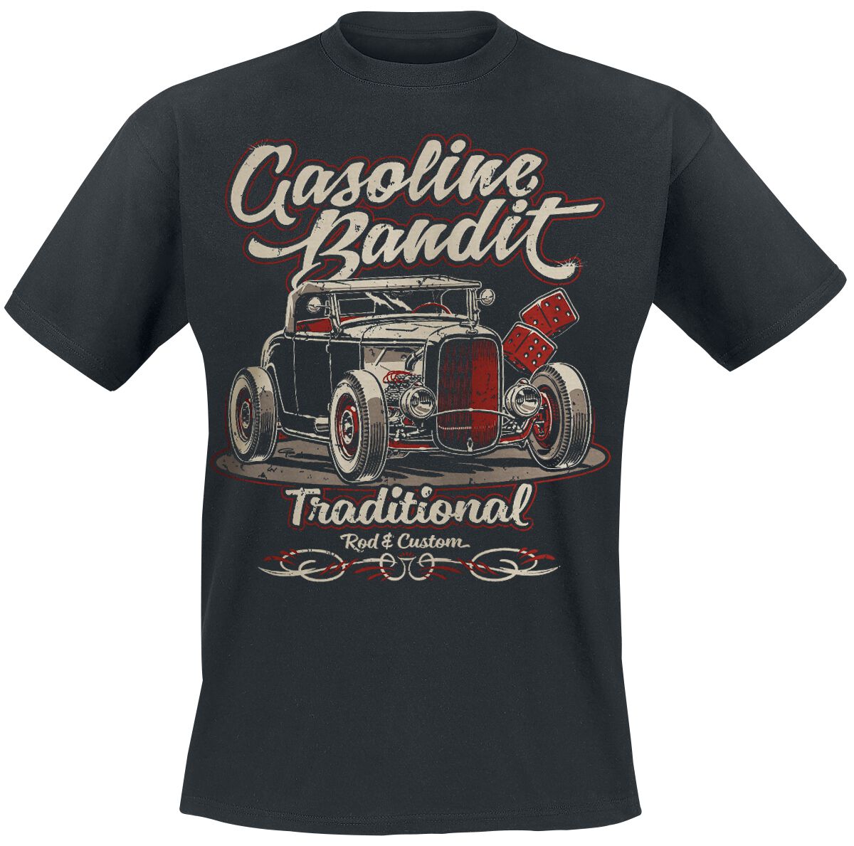 Image of T-Shirt Rockabilly di Gasoline Bandit - Traditional - S a 4XL - Uomo - nero