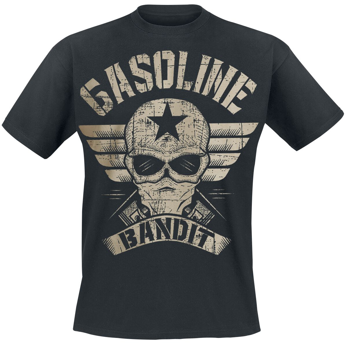 Gasoline Bandit - Rockabilly T-Shirt - Wing Logo - S bis XXL - für Männer - Größe S - schwarz