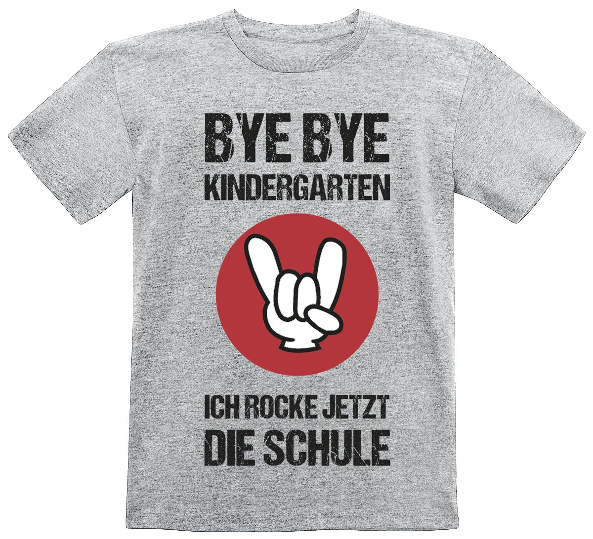 Sprüche T-Shirt für Kinder - Kids - Bye Bye Kindergarten - für Mädchen & Jungen - heather grey