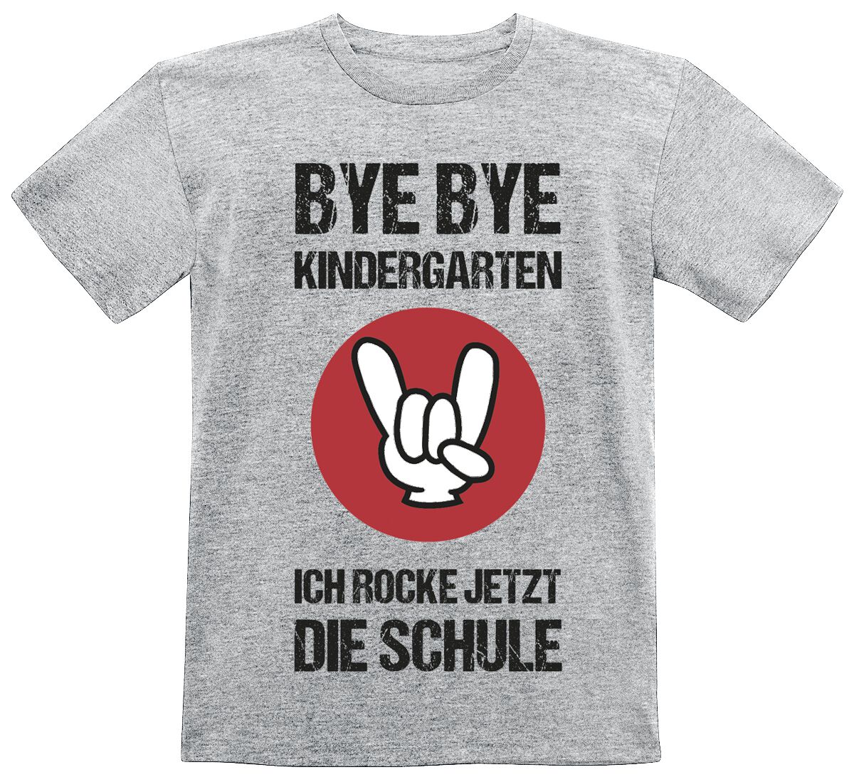 Sprüche T-Shirt für Kinder – Kids – Bye Bye Kindergarten – für Mädchen & Jungen – heather grey Sprüche T-Shirt für Kinder – Kids – Bye Bye Kindergarten – für Mädchen & Jungen – heather grey