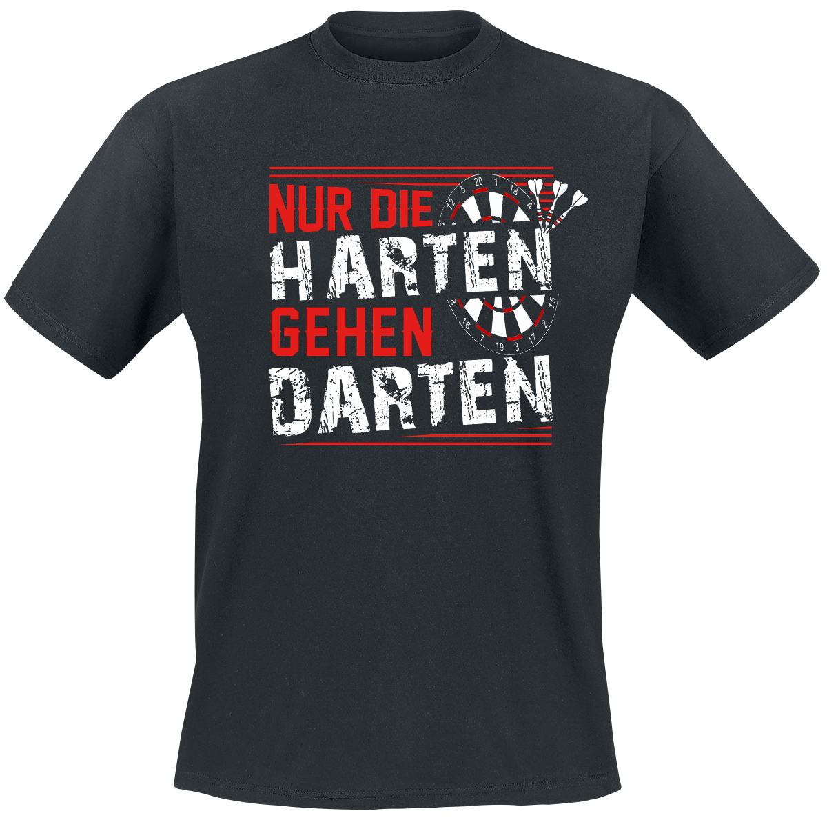 Darts - Nur die Harten gehen darten - T-Shirt - schwarz - EMP Exklusiv!