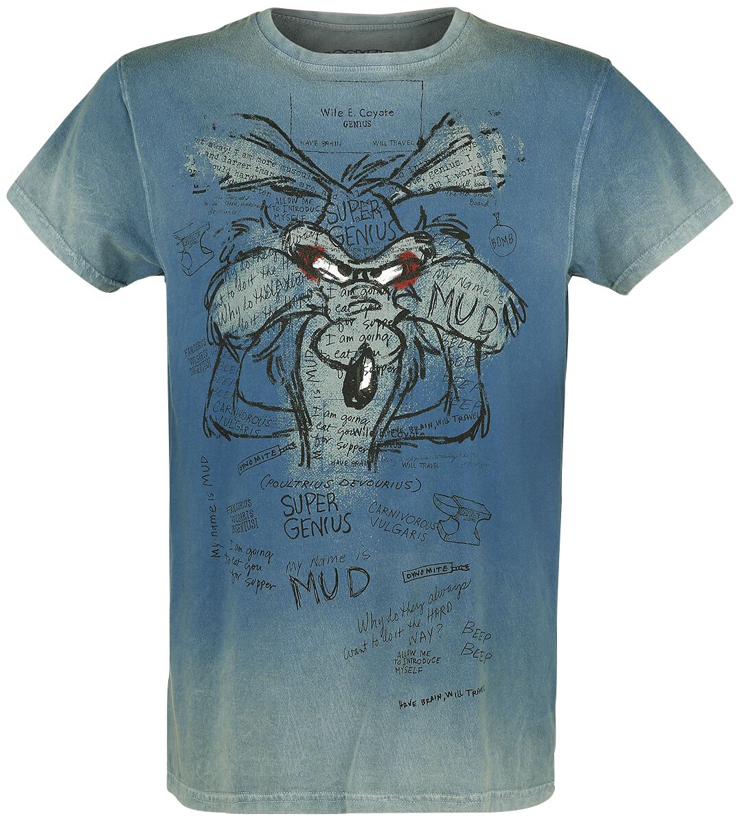 Looney Tunes T-Shirt - Wile E. Coyote - Inner Thoughts - S - für Männer - Größe S - türkis  - EMP exklusives Merchandise!