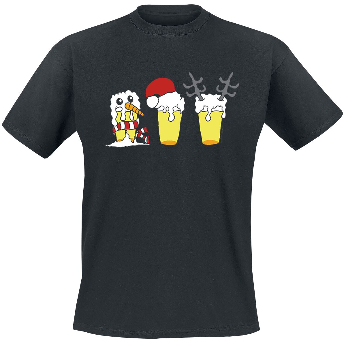 Alcohol & Party Xmas Beer T-Shirt black