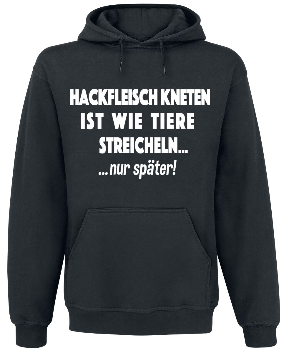 Food Hackfleisch kneten Kapuzenpullover schwarz