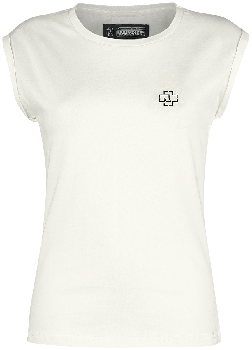 Rammstein T-Shirt - Flamme - L bis XXL - für Damen - Größe L - weiß  - Lizenziertes Merchandise!