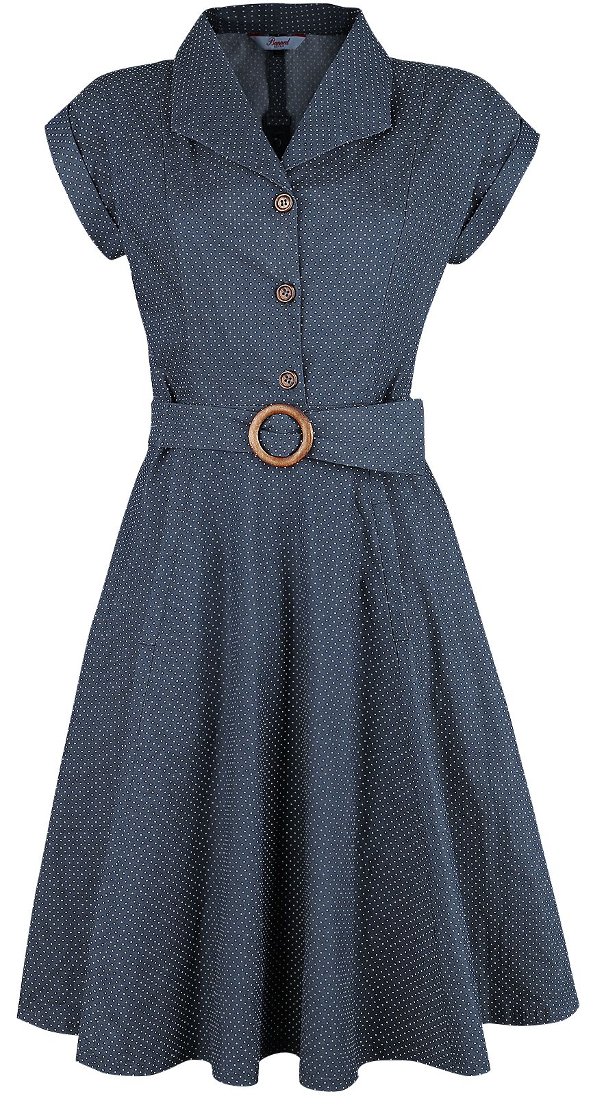 Image of Abito media lunghezza Rockabilly di Banned Retro - Spot Perfection Fit & Flare Dress - XS a 4XL - Donna - blu navy