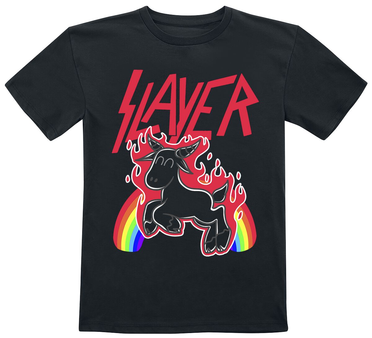 Image of T-Shirt di Slayer - Kids - Rainbow Goat - 140 - ragazzi & ragazze - nero