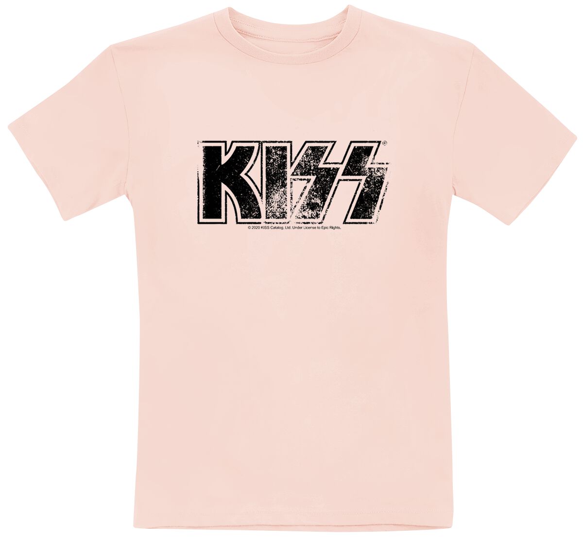 T-shirt de Kiss - Metal-Kids - Distressed Logo - 164 - pour filles - rose clair