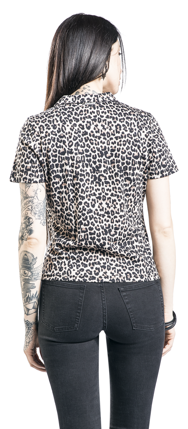 Pussy Deluxe Leo Short Blouse Bluse leopard