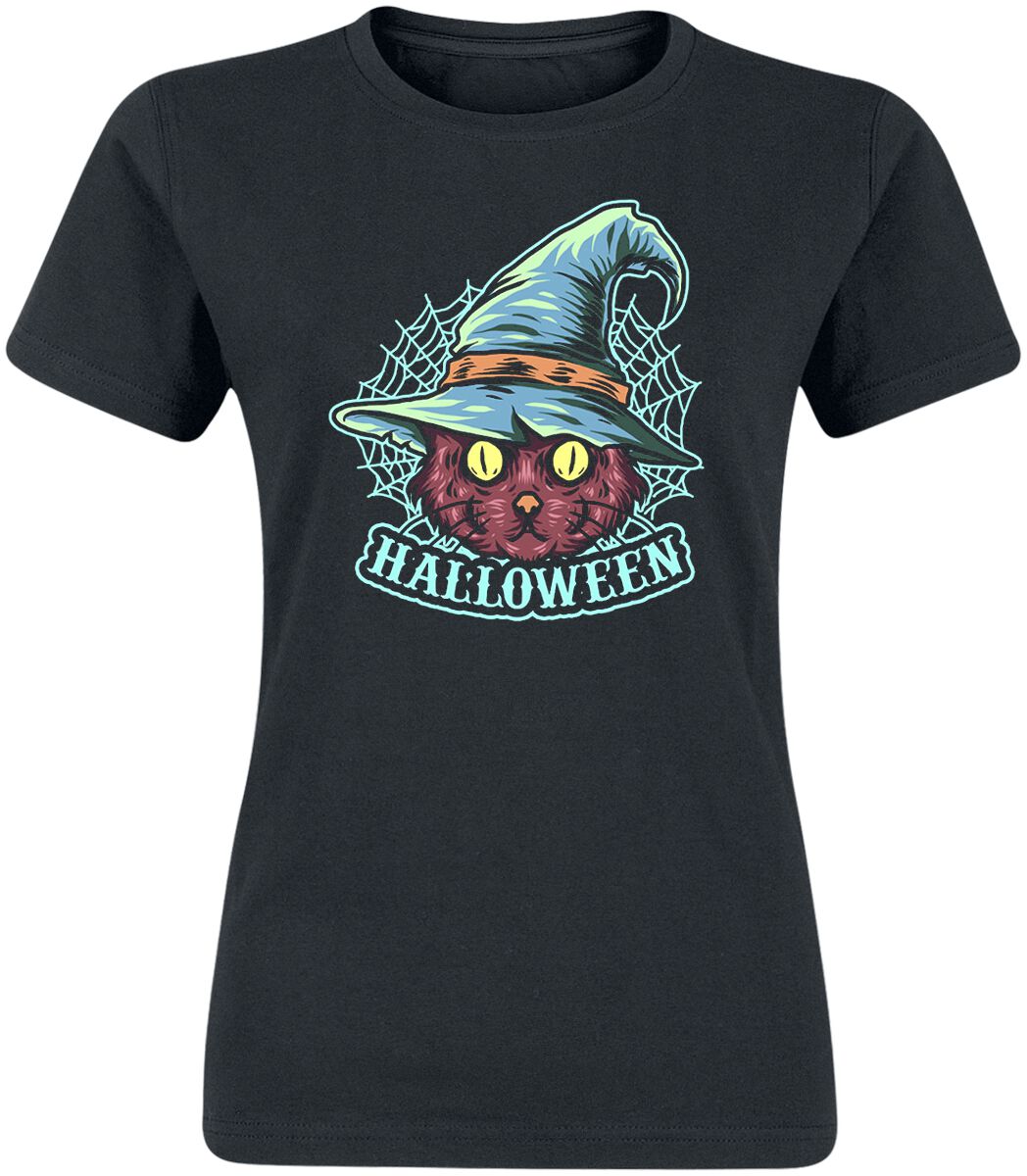 Halloween Witch Cat T-Shirt black