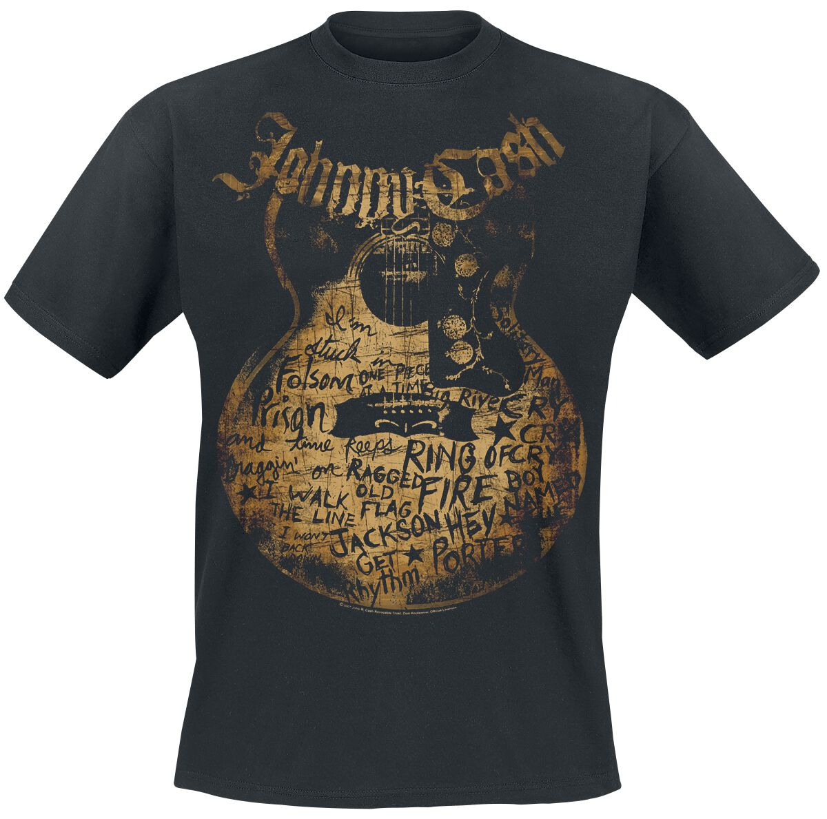 Image of Johnny Cash Guitar Song T-Shirt schwarz