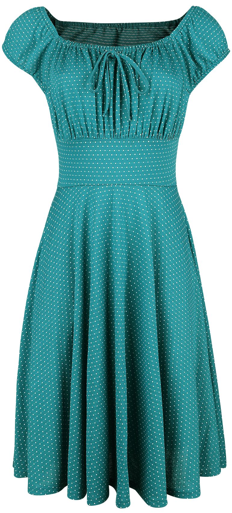 Voodoo Vixen - Rockabilly Kleid knielang - Tessy Green Gathered Dress - XS bis 4XL - für Damen - Größe 3XL - petrol