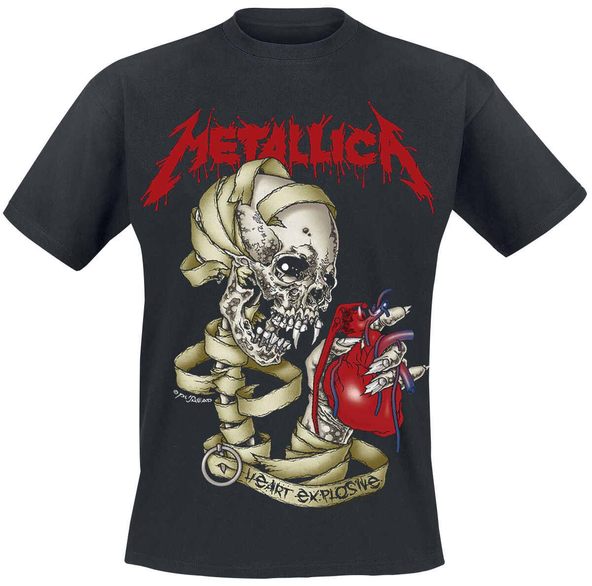 Image of Metallica Heart Explosive T-Shirt schwarz