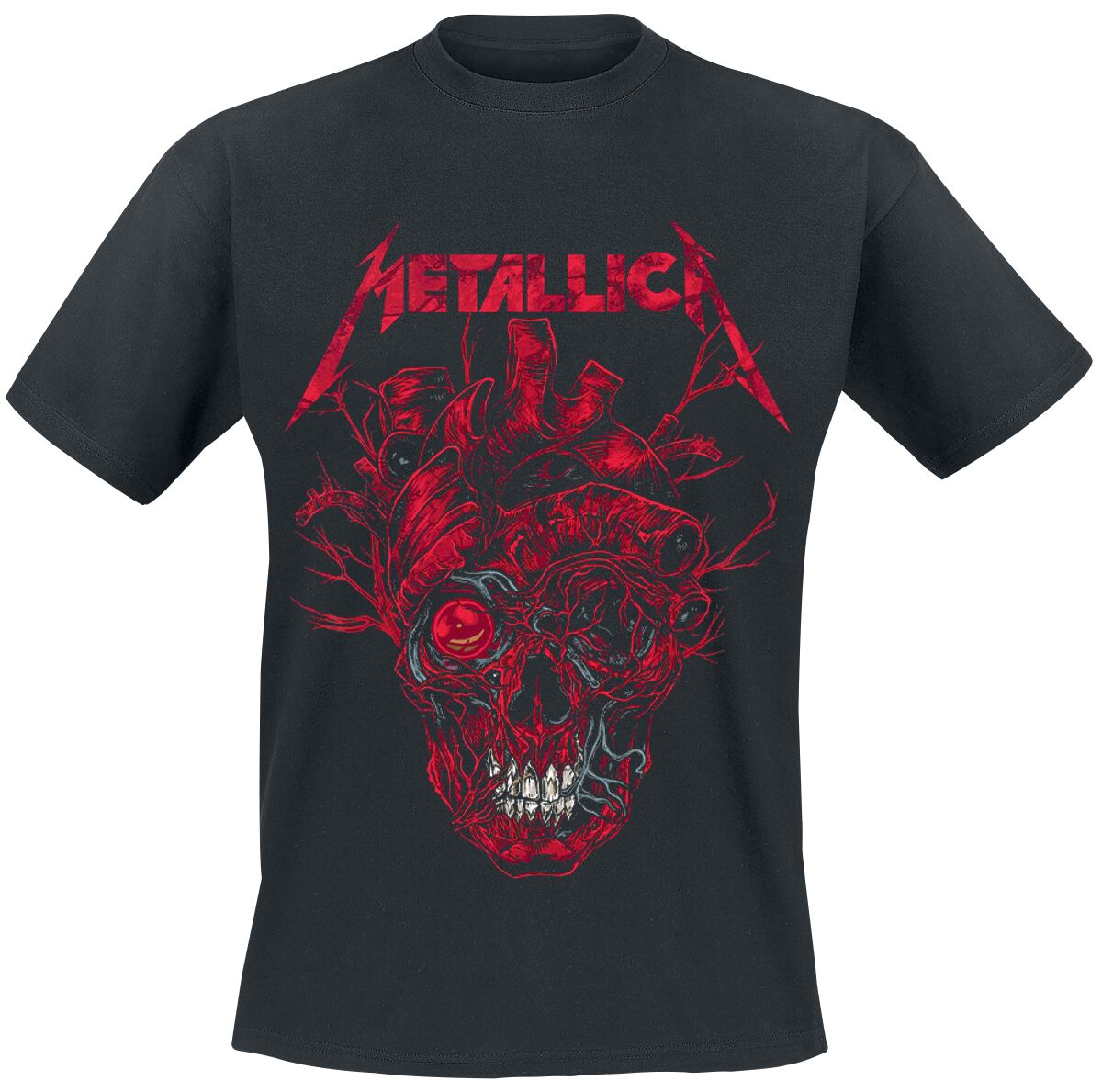Metallica Heart Skull T-Shirt schwarz in S