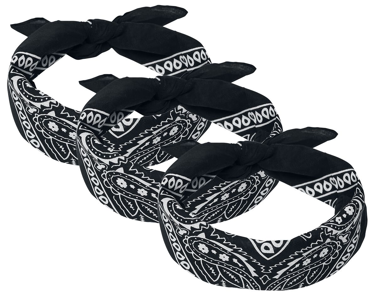 Levně Urban Classics Balení 3 ks šátků Bandana - malý šátek černá