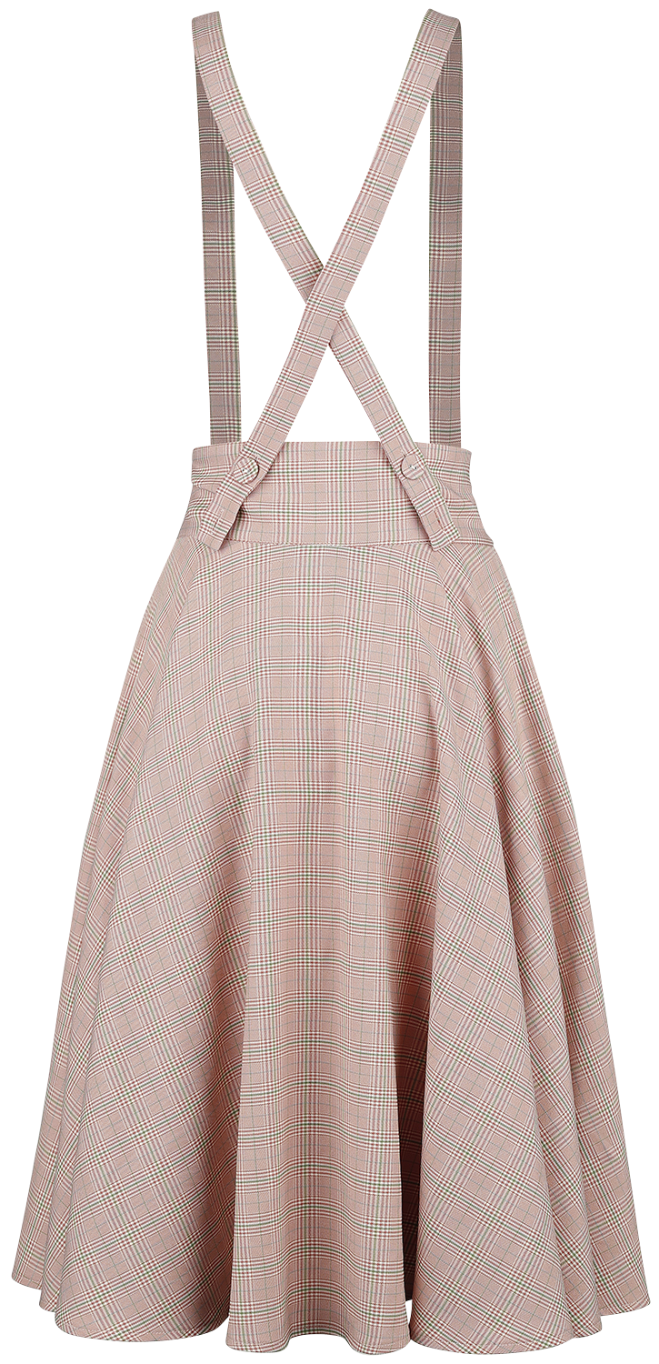 Voodoo Vixen - Rockabilly Rock knielang - Helena Plaid Suspender Flare Skirt - XS bis 4XL - für Damen - Größe S - rosa