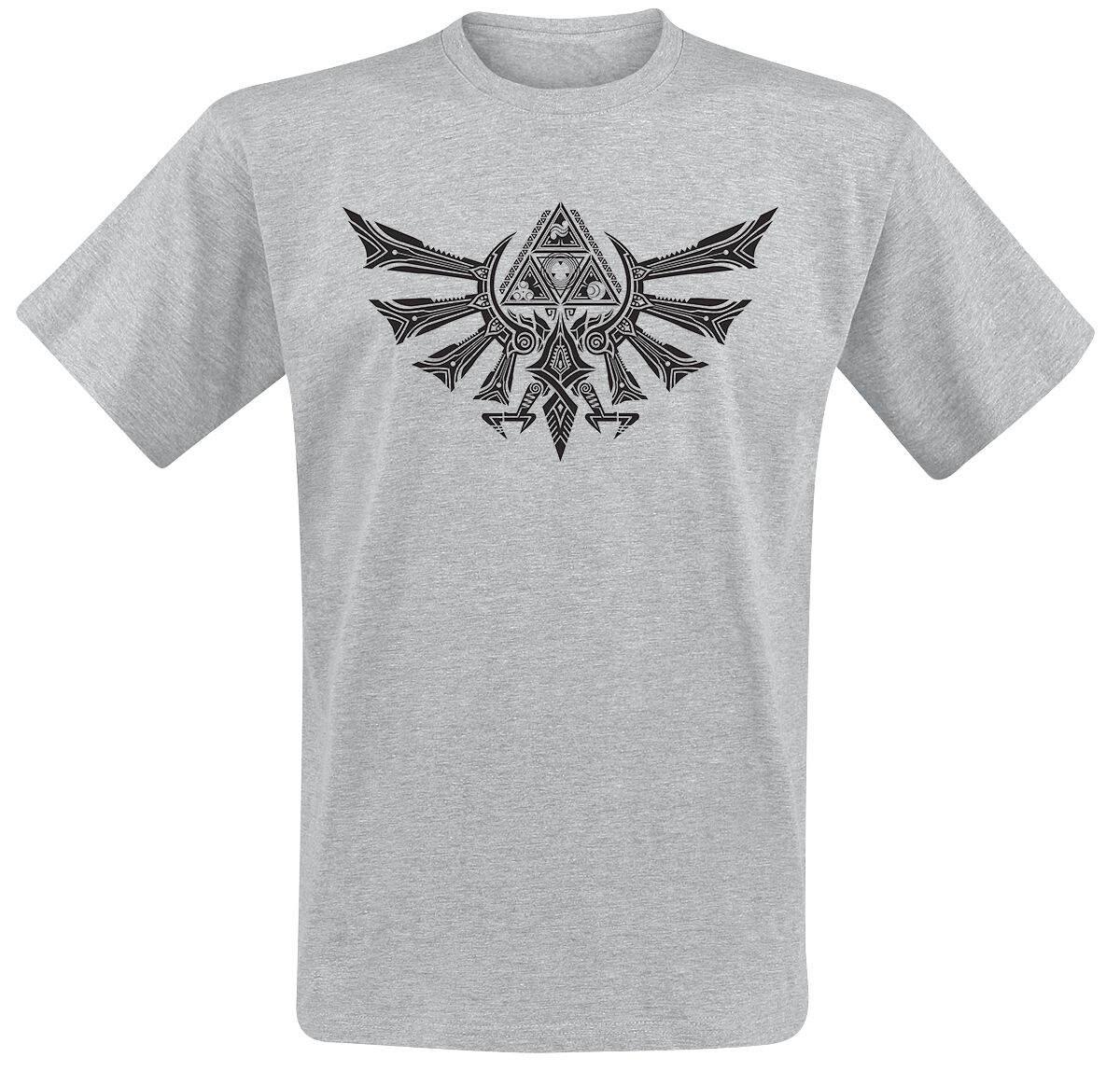 The Legend Of Zelda - Gaming T-Shirt - Hyrule Tribal - S bis XXL - für Männer - Größe L - grau meliert