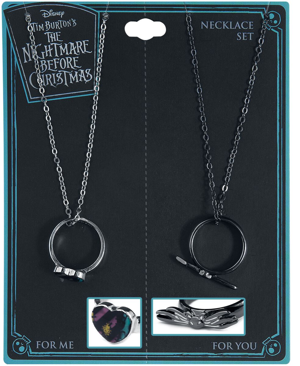The Nightmare Before Christmas Friend Ring Necklace Set Halskette silberfarben  - Onlineshop EMP