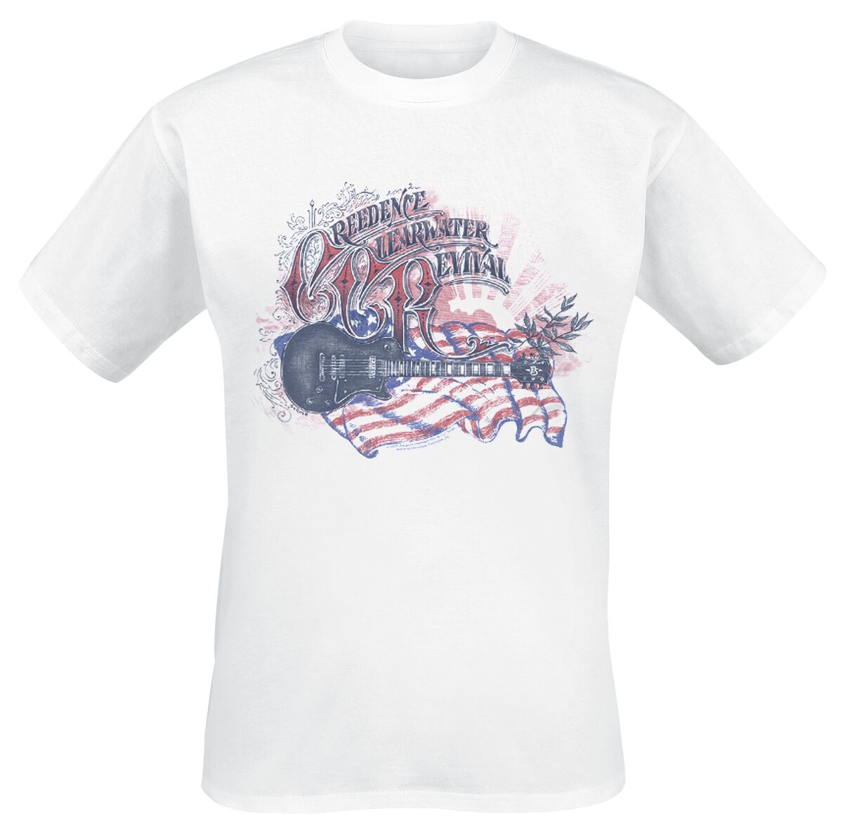 Creedence Clearwater Revival (CCR) Flag T-Shirt white