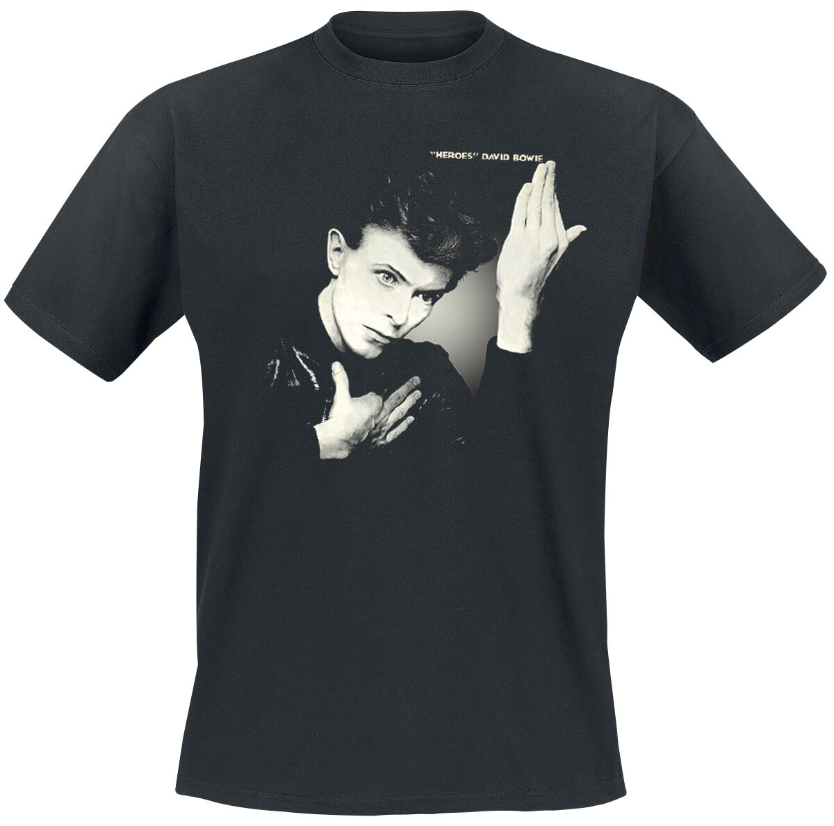 Image of David Bowie Heroes Album Cover T-Shirt schwarz