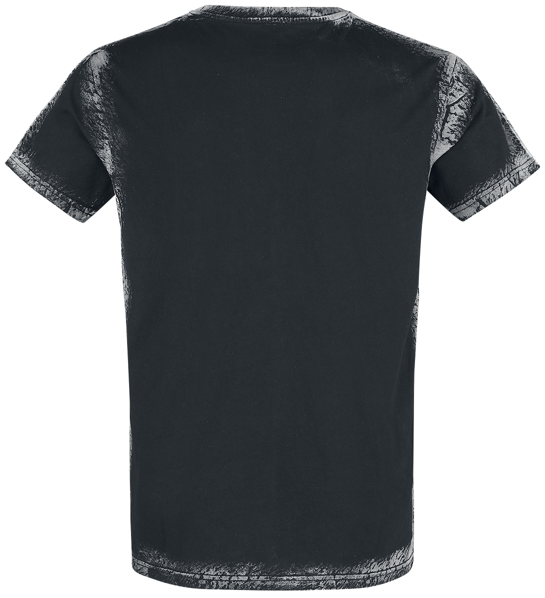 4064854209459 - Schwarzes T-Shirt mit Frontprint und Waschung T-Shirt schwarz in M