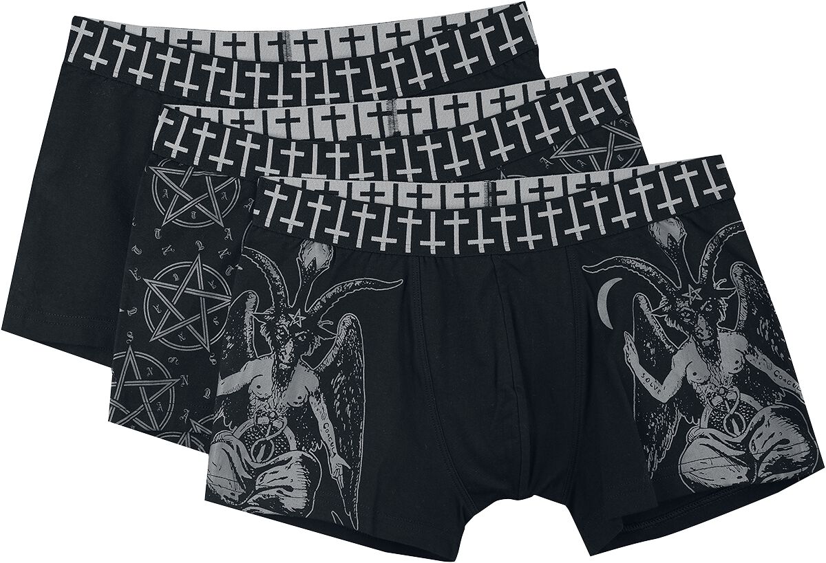 Gothicana by EMP Black Boxershorts Set with Prints Boxer Shorts Set black