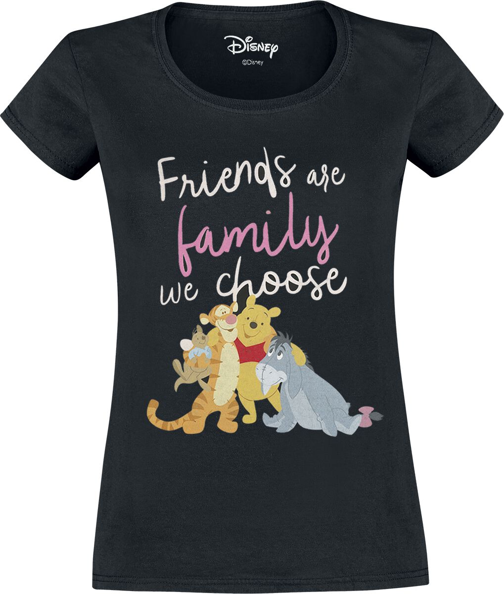 Winnie The Pooh - Disney T-Shirt - Friends are the family we choose - M bis XXL - für Damen - Größe XXL - schwarz  - EMP exklusives Merchandise!