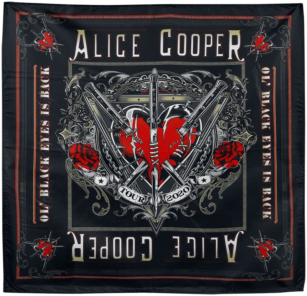 Image of Alice Cooper Heart in dagger - Bandana Bandana schwarz