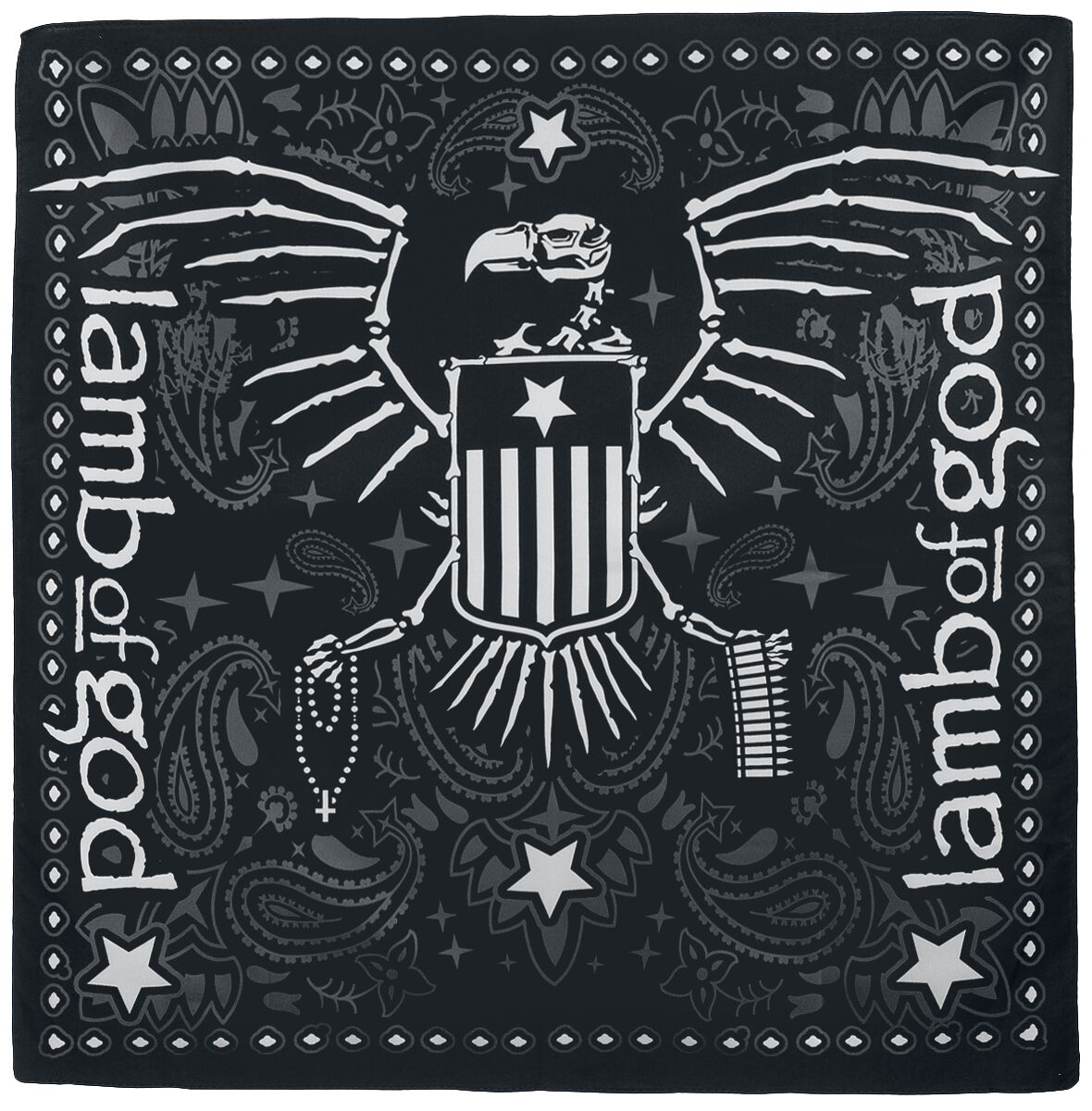 Lamb Of God Skeleton Eagle – Bandana Bandana schwarz weiß