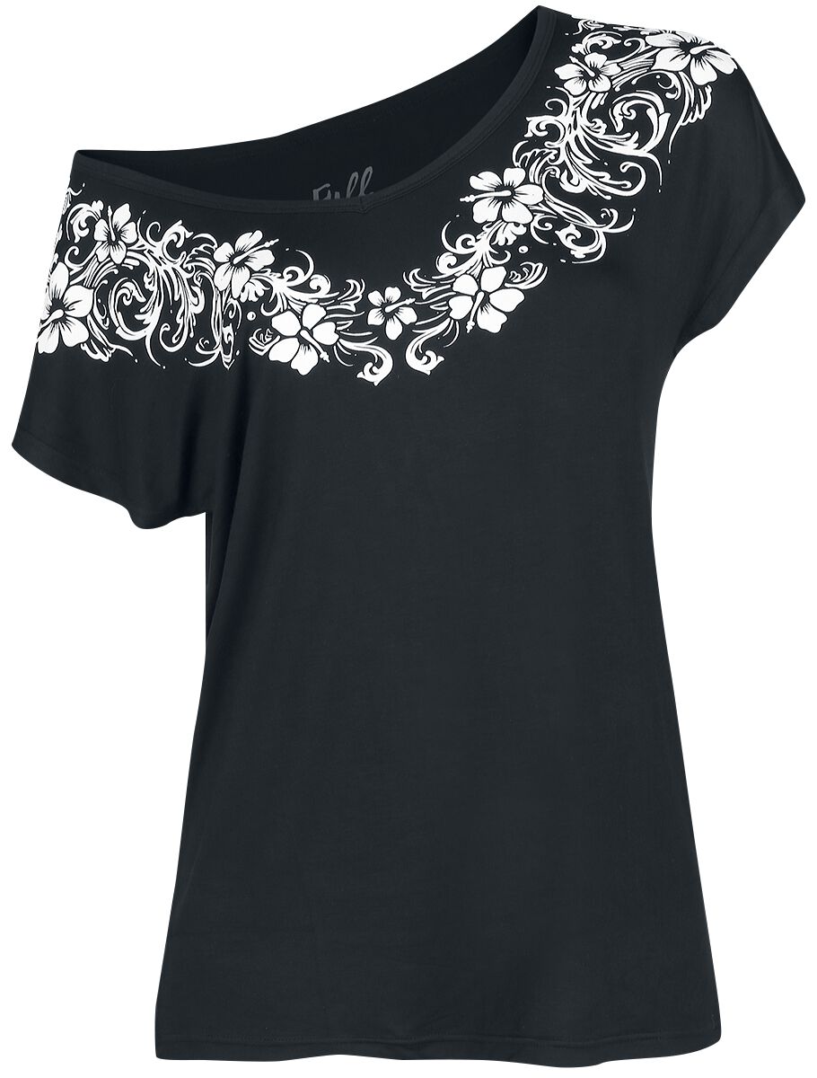 Image of Full Volume by EMP T- Shirt mit auffälligem Blumen Print Girl-Shirt schwarz