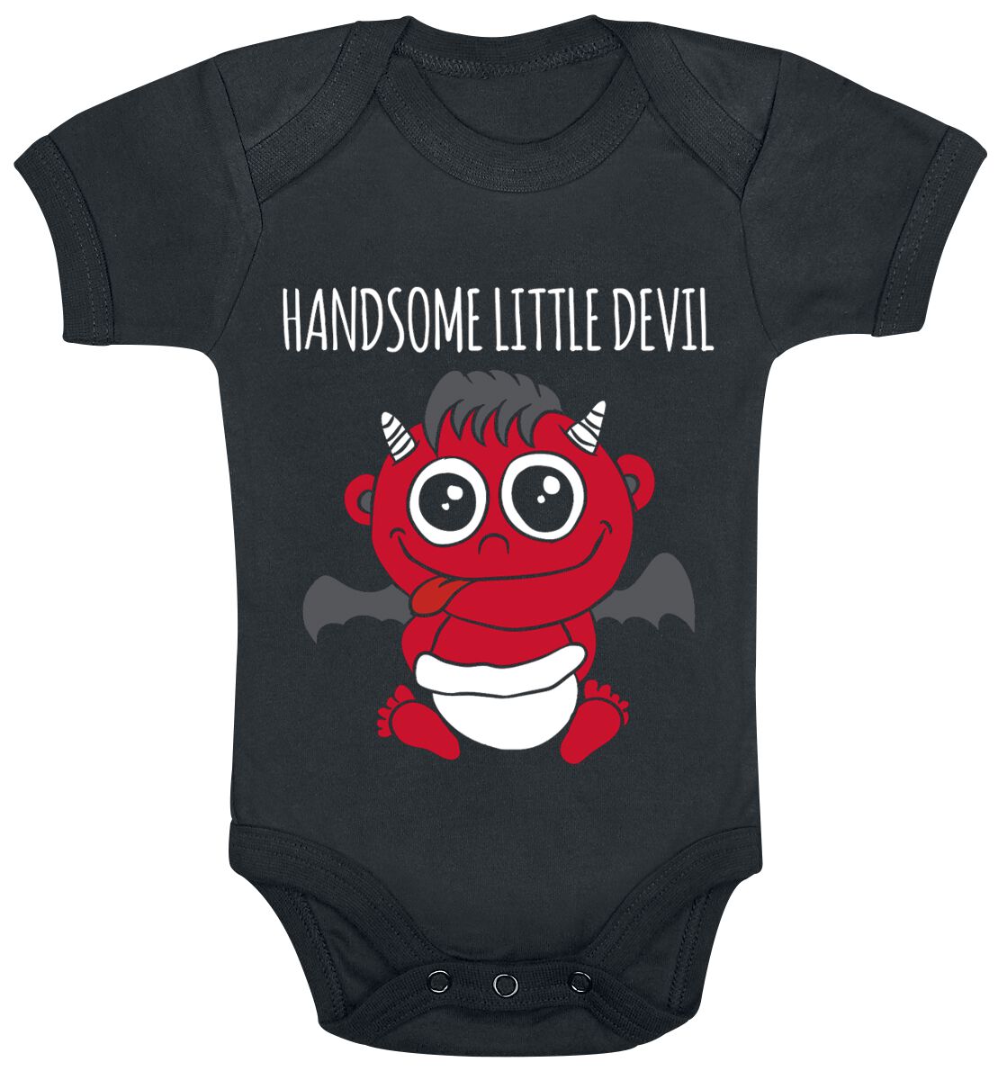 Sprüche Body für Babys - Kids - Handsome Little Devil - für Jungen - schwarz