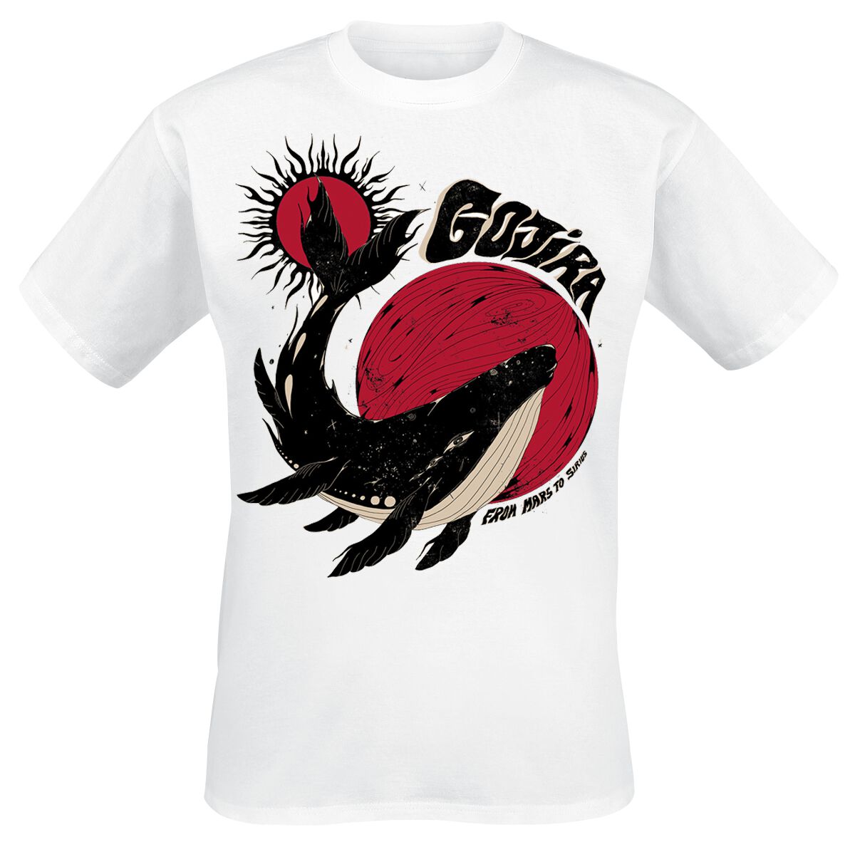 Gojira Whale Sun Moon T-Shirt weiß in XXL