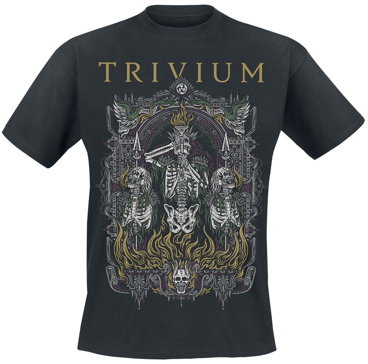 Trivium T-Shirt - Skelly Frame - S bis XXL - für Männer - Größe M - schwarz  - Lizenziertes Merchandise!