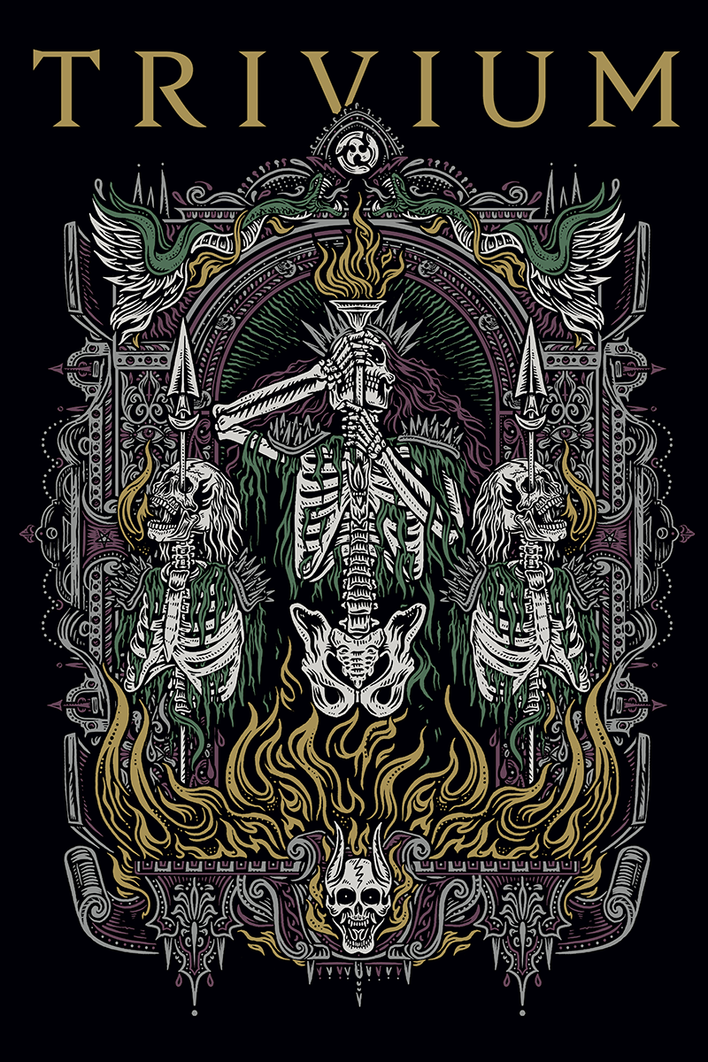 Trivium T-Shirt - Skelly Frame - S bis XXL - für Männer - Größe XXL - schwarz  - Lizenziertes Merchandise!