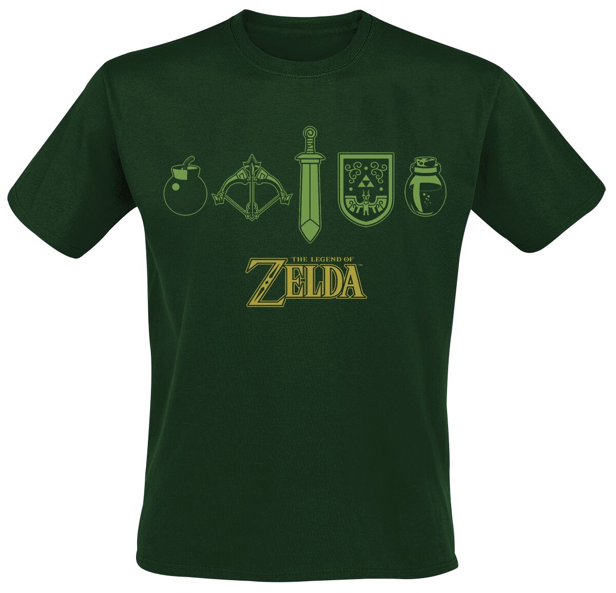 Levně The Legend Of Zelda Quest Essentials Tričko zelená