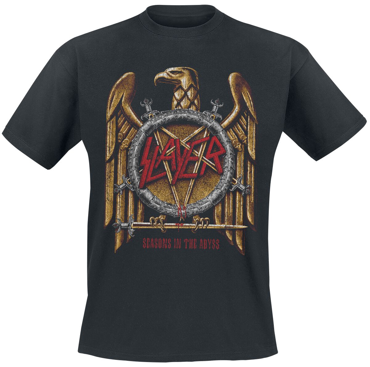 Slayer T-Shirt - Seasons Gold Eagle - S bis XXL - für Männer - Größe M - schwarz  - Lizenziertes Merchandise!