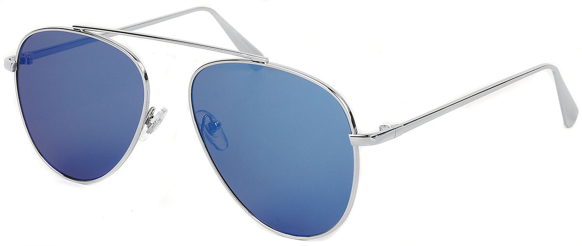 Image of Pilotenbrille Shiny Silver Ice Blue Sonnenbrille silberfarben