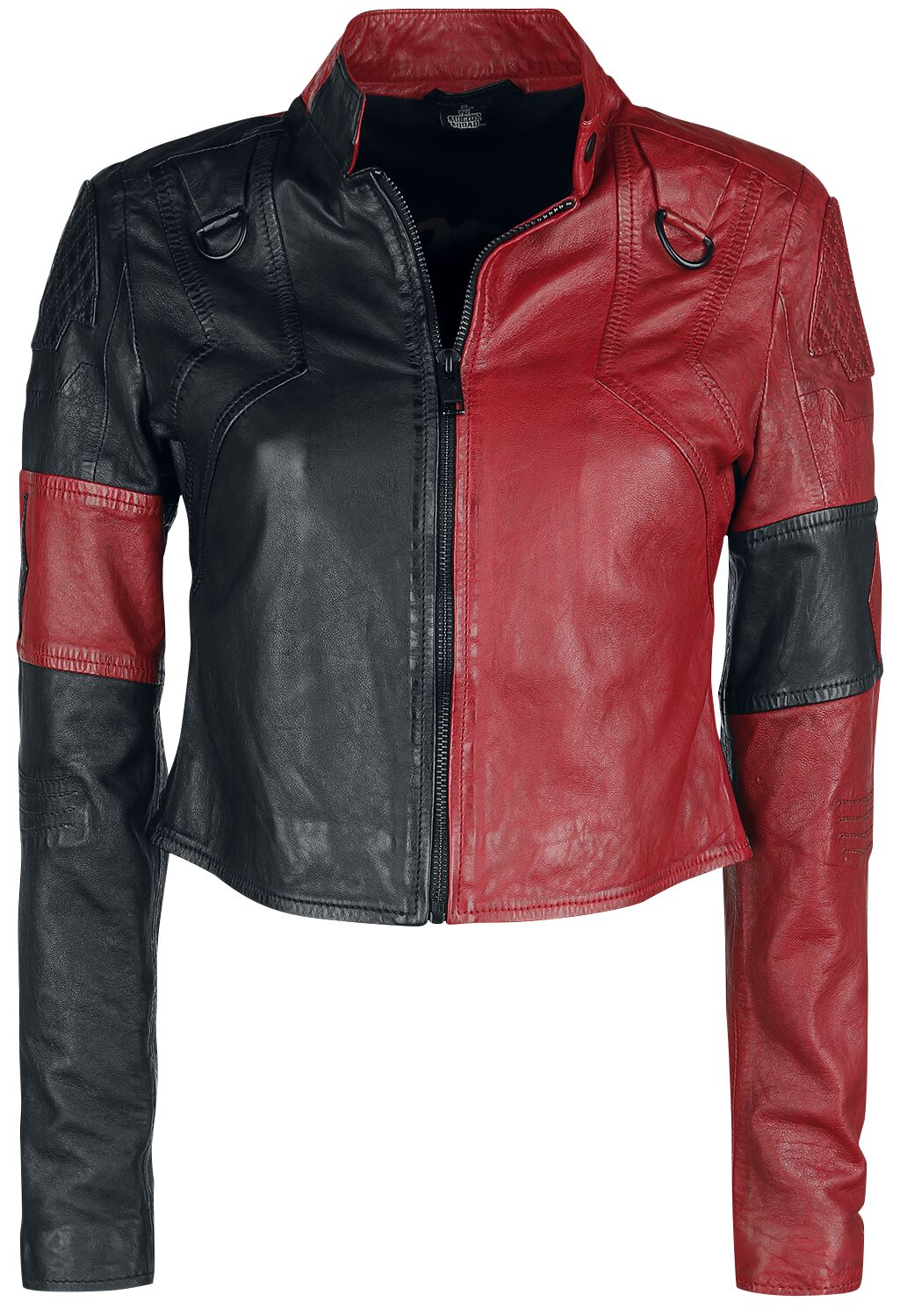 Levně Suicide Squad 2 - Harley Quinn Dámská kožená bunda cerná/cervená
