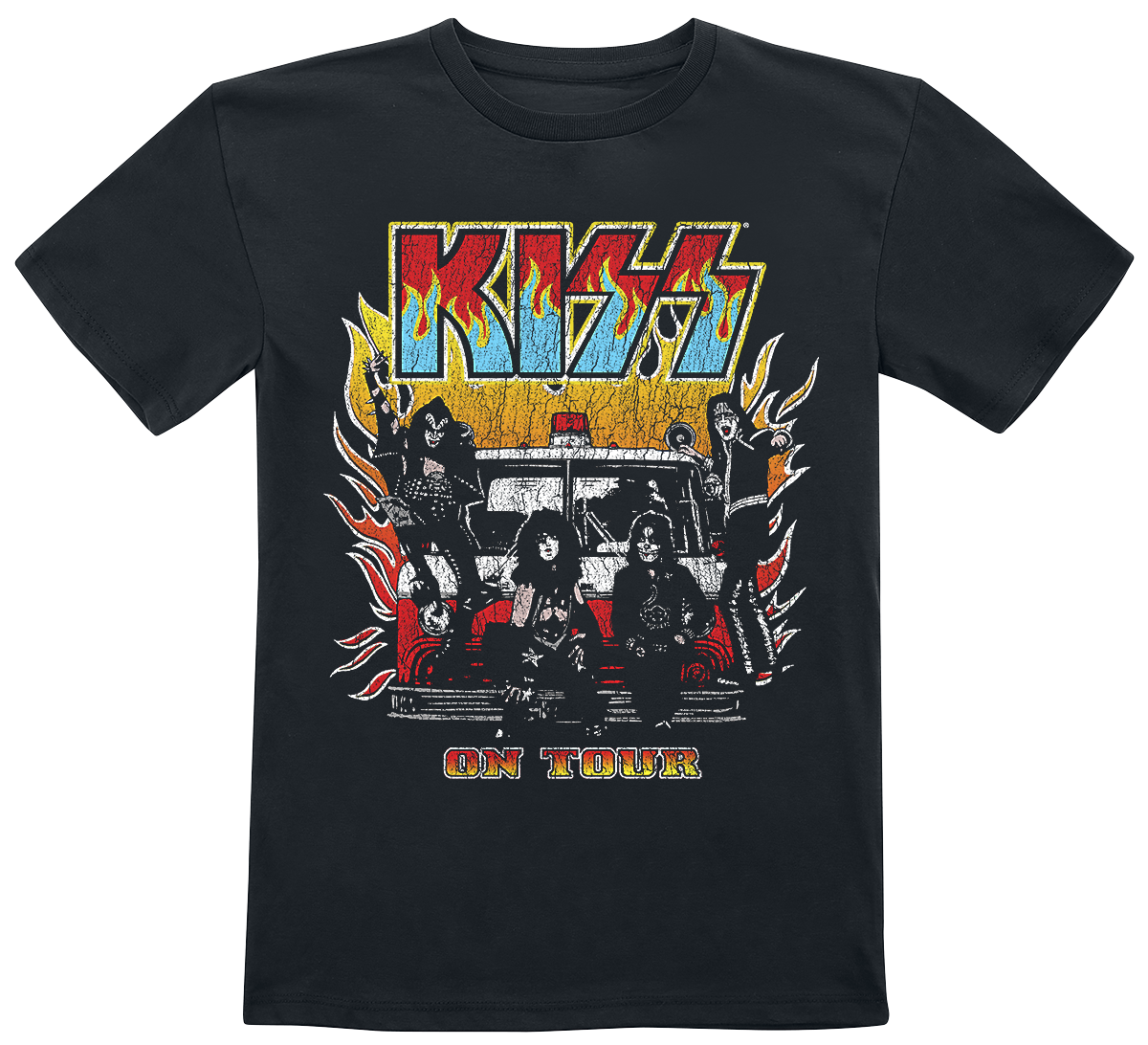 Kiss - Kids - On Fire - T-Shirt - schwarz