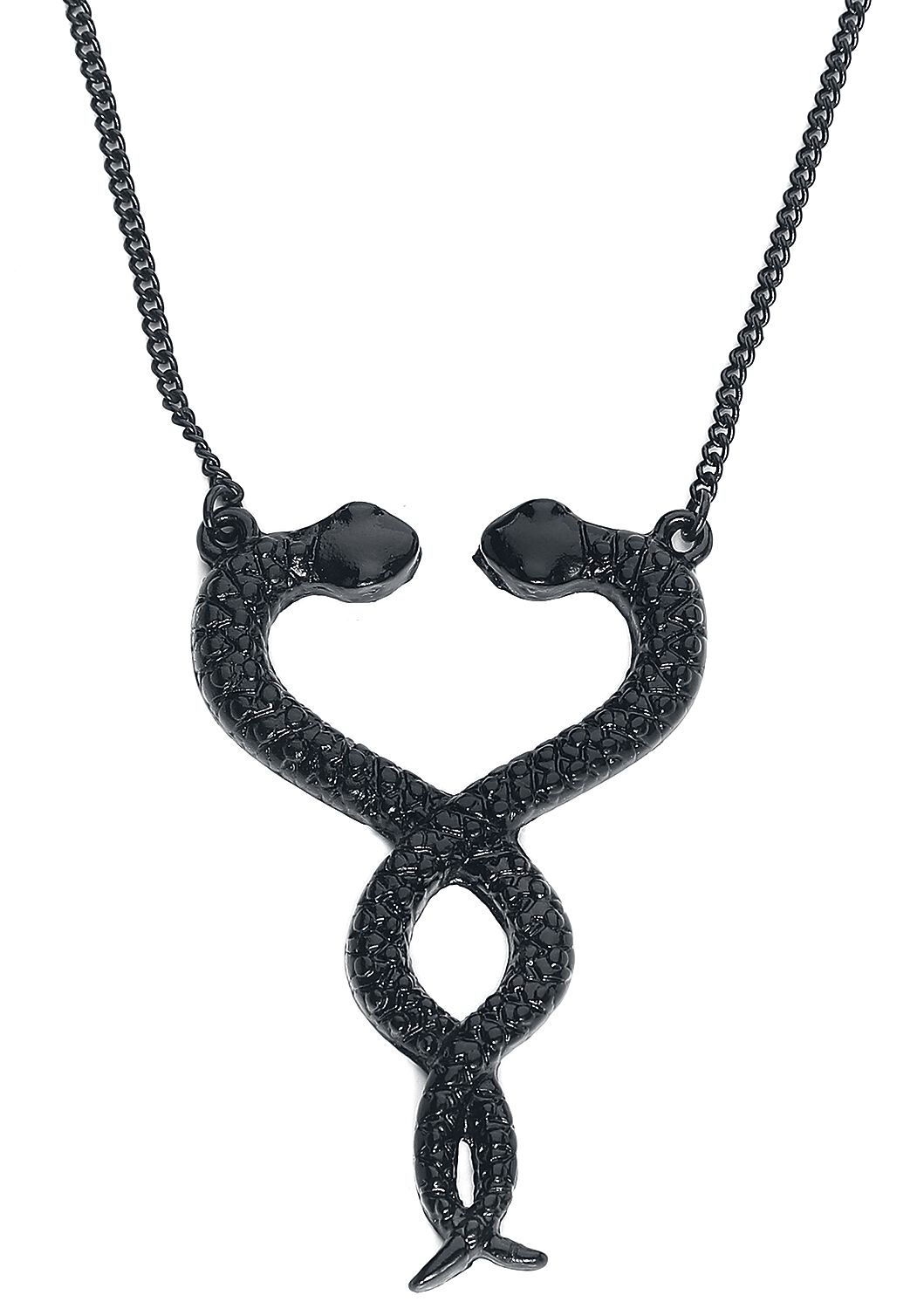 Schlangenherz Halskette schwarz  - Onlineshop EMP