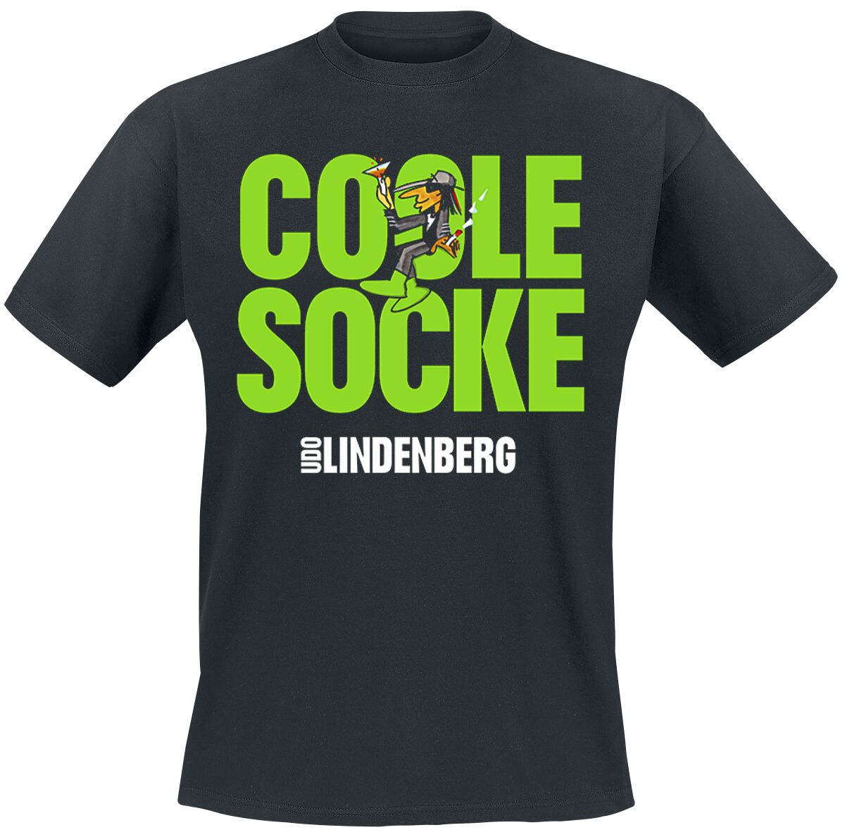 Levně Udo Lindenberg Coole Socke T-Shirt Tričko černá