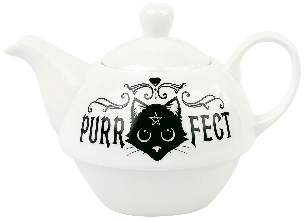 Alchemy England Purrfect Brew - Tea for One Set Teekanne schwarz weiß