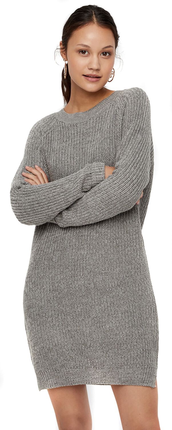 Image of Miniabito di Noisy May - Siesta O-Neck Knit Dress - XS a L - Donna - grigio sport