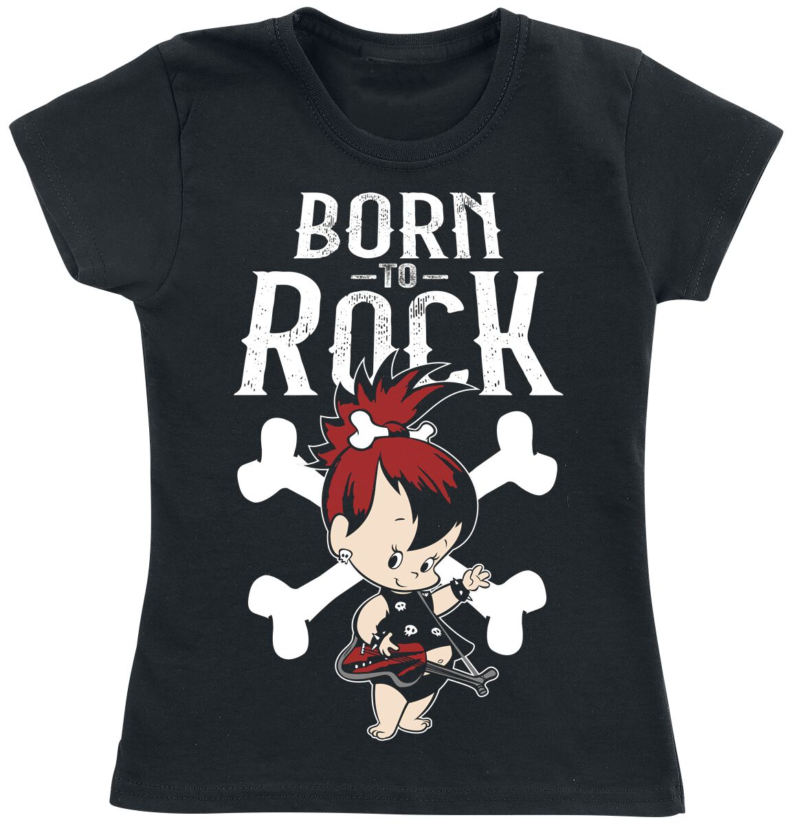 Image of The Flintstones Kids - Born To Rock Kinder-Shirt schwarz