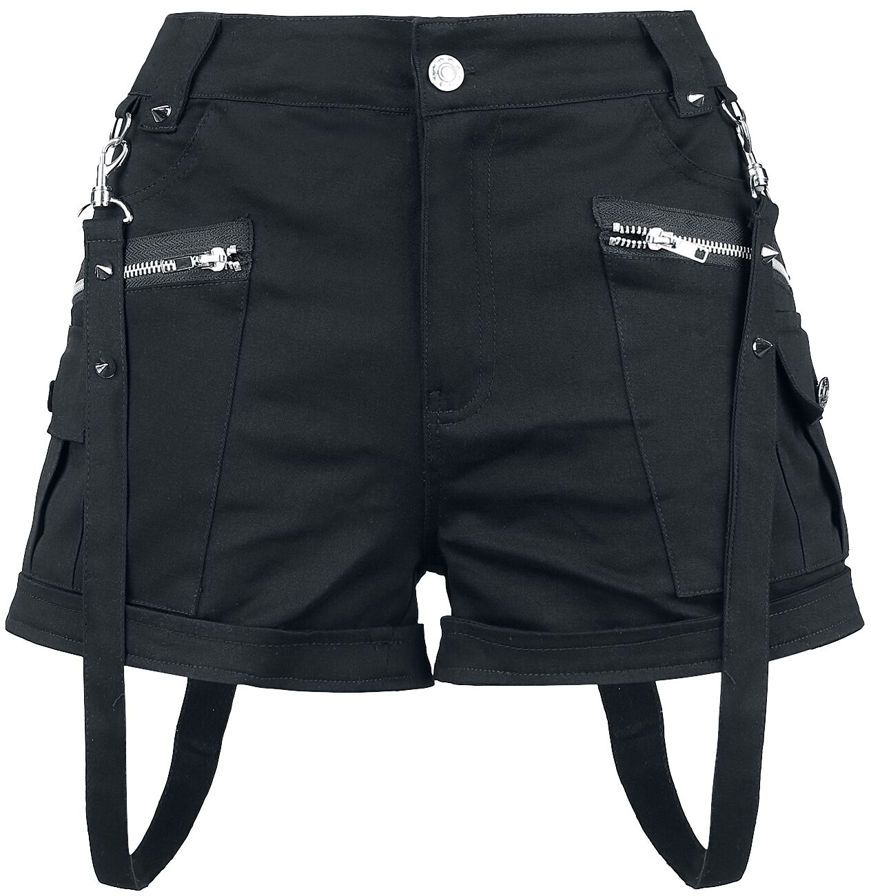 Vixxsin - Gothic Hotpant - Analia Shorts - 28 bis 36 - für Damen - Größe 28 - schwarz