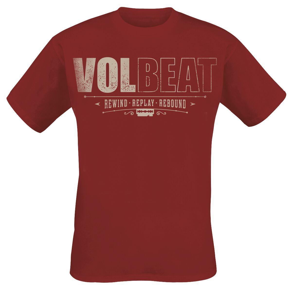 T-Shirt Manches courtes de Volbeat - Logo Usé - S - pour Homme - rouge